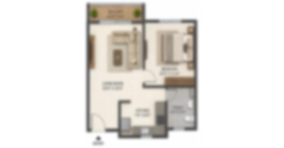 Balaji Kalyan East 1 BHK Floor Plan